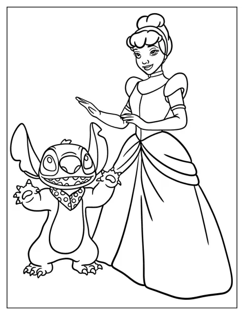 Stitch ist zusammen mit Cinderella zu sehen.