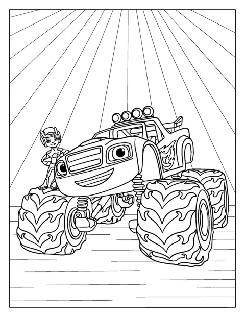 Monstertrucken Blaze står klar til at drøne afsted.