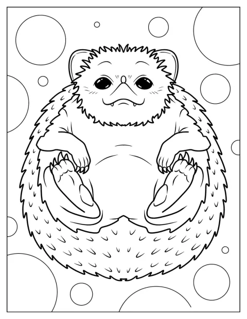 Hedgehog Coloring Page Laying On Its Back