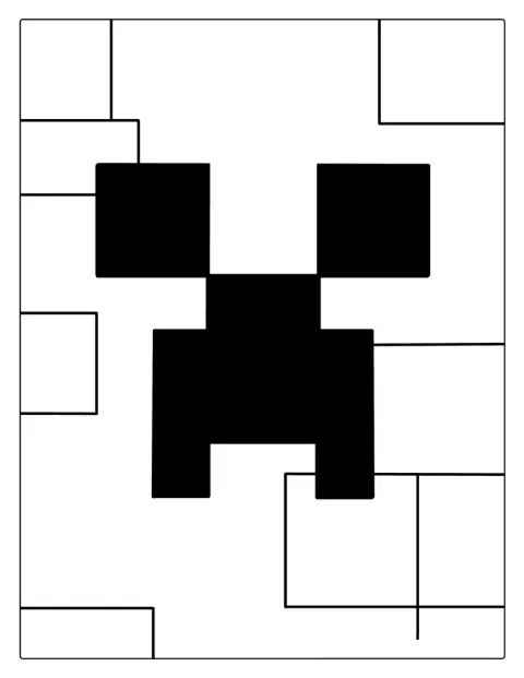 Het Minecraft-logo toont een hoekig gezicht.