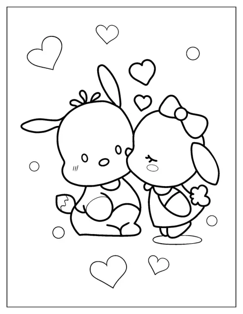 Pochacco och Pochamii står tillsammans.