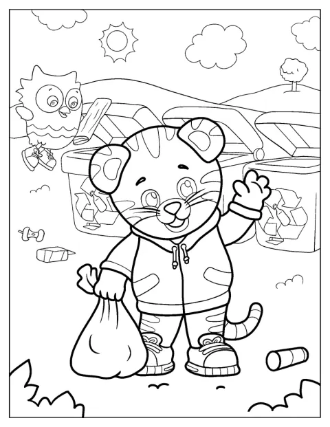 Påsarna är dekorerade med figurer från Daniel Tigers grannskap.