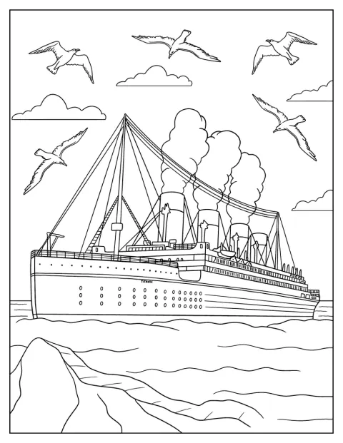A Titanic a tengeren hajózik hosszú útján.
