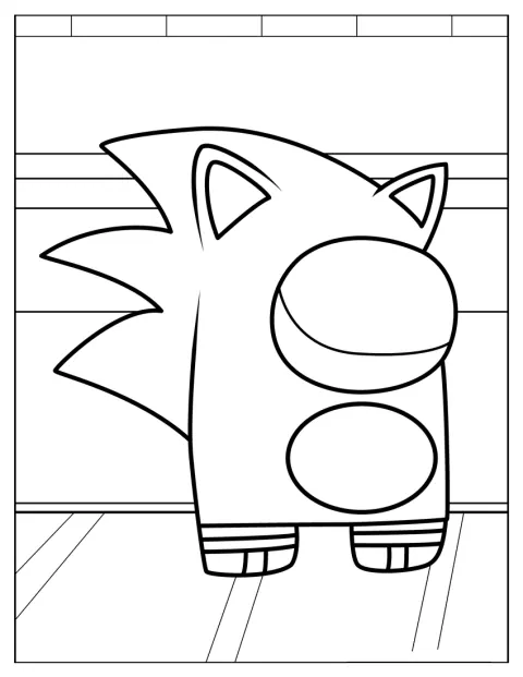 Sonic visas som en Among Us-figur.