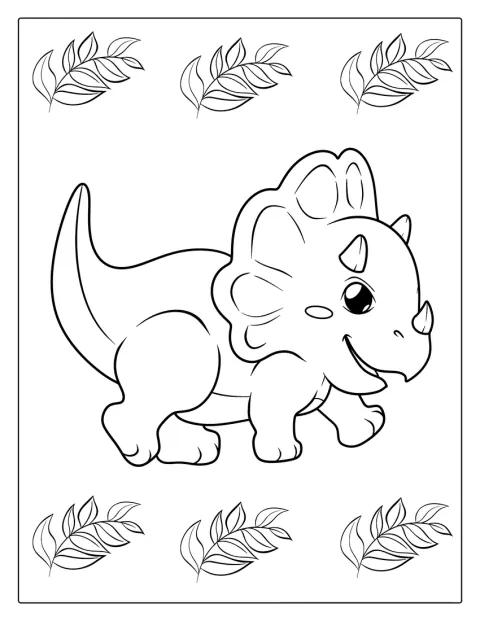 Ein Triceratops steht mit seinen drei Hörnern da.