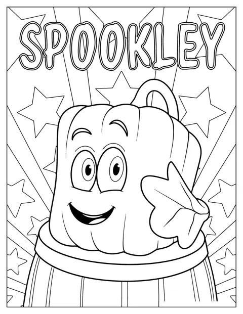 Spookley, la zucca quadrata, è raffigurato con un sorriso.