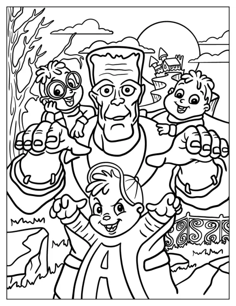 Frankenstein staat samen met Alvin en de Chipmunks.