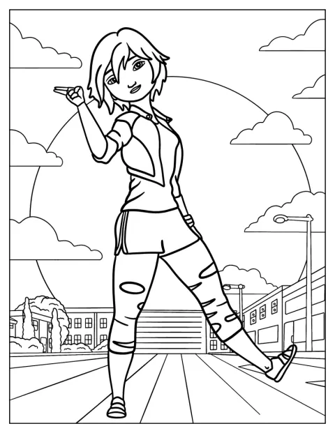 Big Hero 6 Coloring Page Of GoGo Tomago