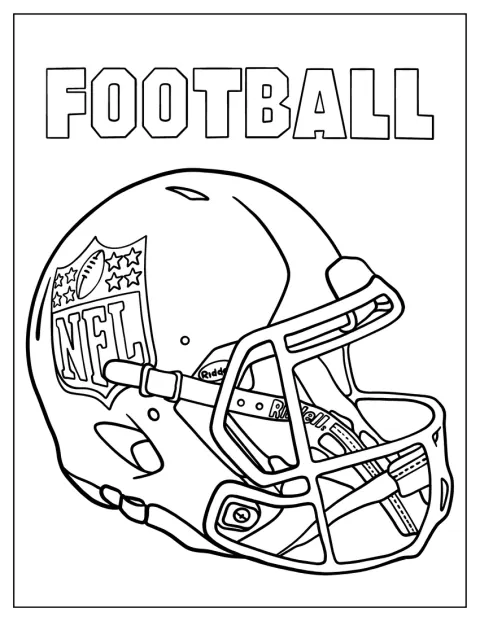 アメフト用のヘルメットが一つ描かれています。
