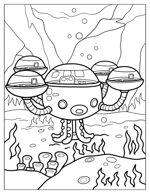 L’Octopod, le véhicule sous-marin des Octonauts, est représenté seul.