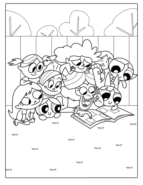 De Powerpuff Girls houden een slaapfeestje met Mojo.