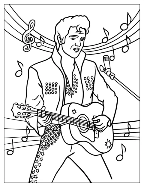 Elvis spiller gitar og synger en serenade.