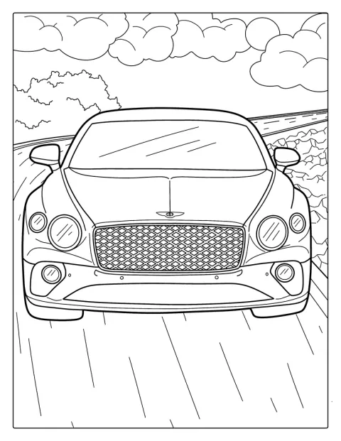 En Bentley-bilmodell vises fra siden med elegante linjer og detaljer.