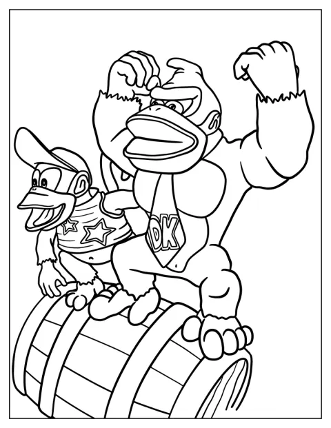 Angry Looking Donkey Kong Standing On Barrel