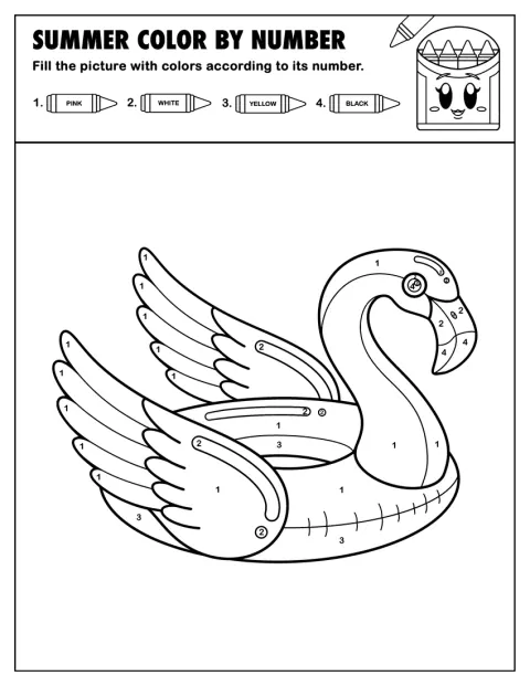 Ein aufblasbarer Flamingo-Schwimmring treibt im Wasser.