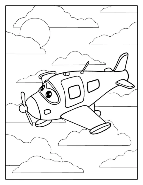 Un avion aux formes simples est présenté de profil.