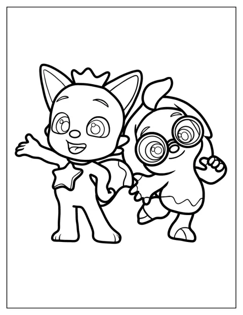Hogi y Pinkfong aparecen juntos.