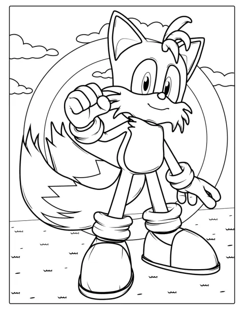 Tails From Sonic Coloring Sheet