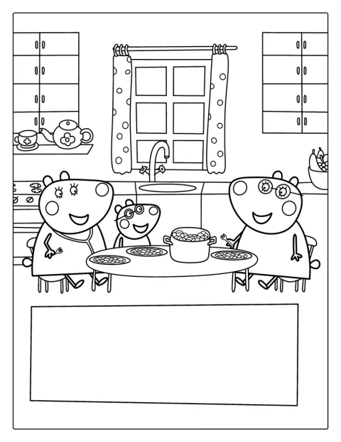 Mandy Mouse Eating Breakfast With Mummy Mouse