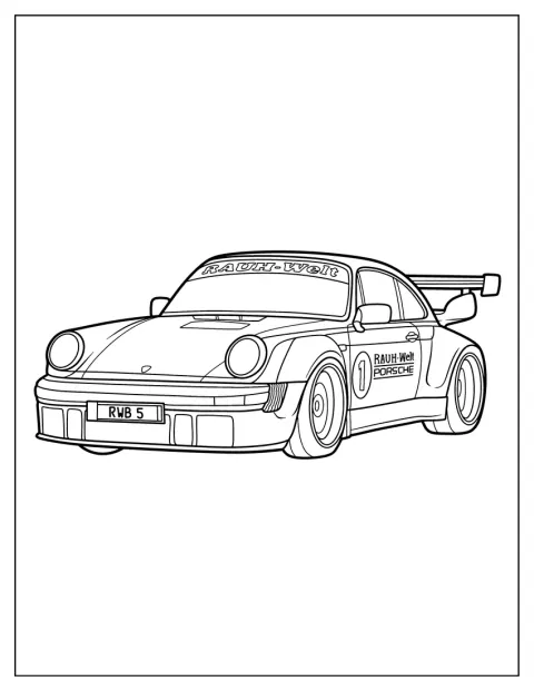 Le contour d’une Porsche Solido montre la voiture de profil.