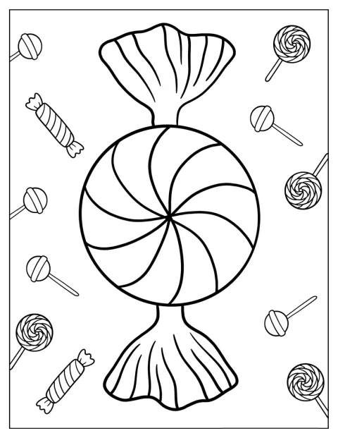 ミントキャンディが一つ描かれています。