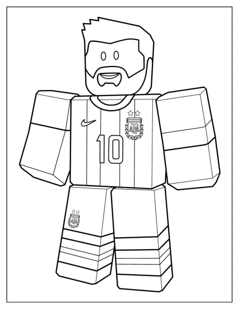En Roblox-udgave af Lionel Messi står i Argentinas landsholdstrøje.