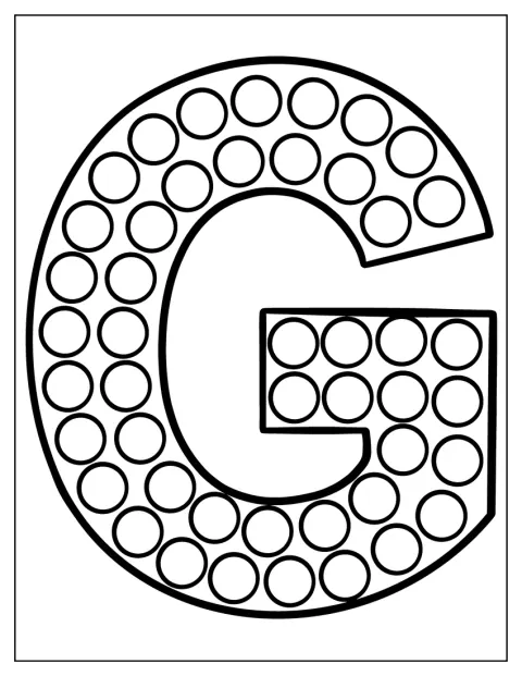 大文字のGが点線で描かれています。