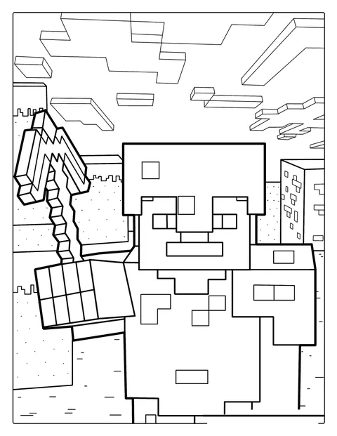 スティーブが、マインクラフトのダイヤモンドの防具を身につけています。