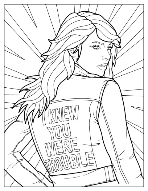 Taylor Swift az I Knew You Were Trouble című dalhoz kapcsolódó dzsekit viseli.