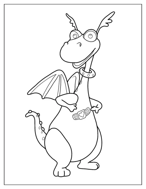 Dragen Stuffy har et plaster siddende på brystet.