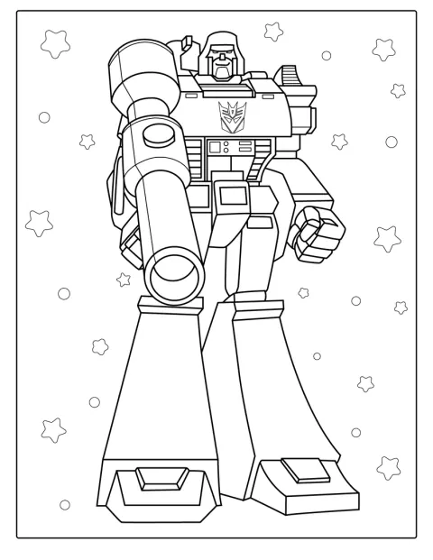 Megatron apparaît dans une illustration au style rétro.