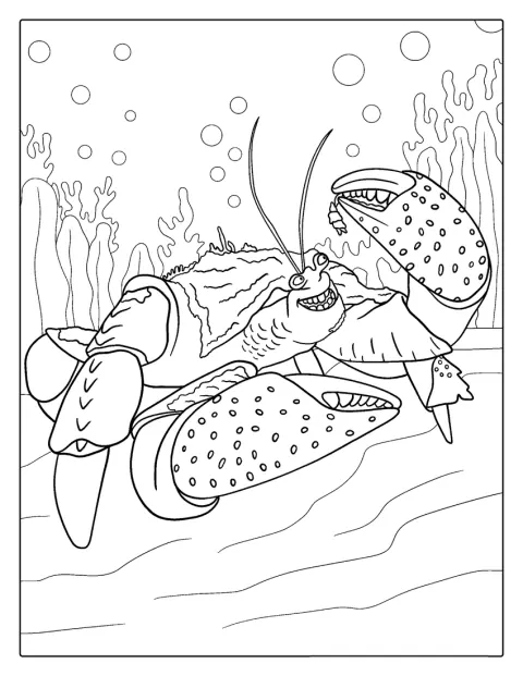 Le crabe géant Tamatoa est représenté avec sa carapace imposante.