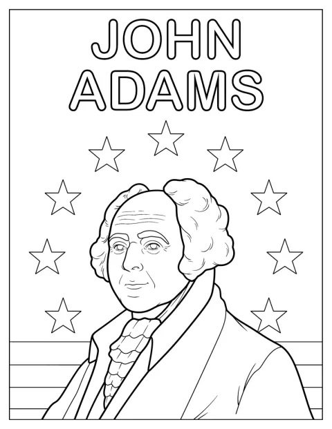John Adams ist als früher US-Präsident in einem Porträt zu sehen.