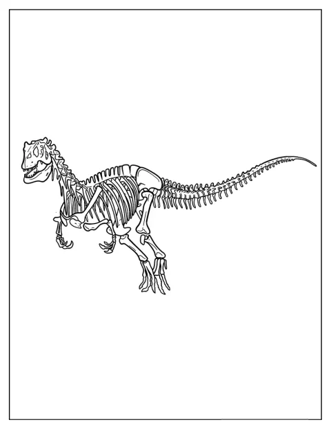 アロサウルスが、力強い姿でリアルに描かれています。