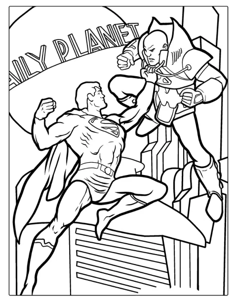 Superman se enfrenta a Lex Luthor.