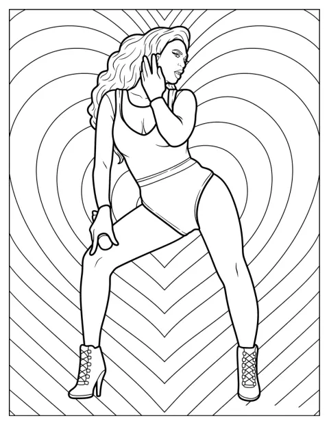 Iconic Beyonce Coloring Page Pose