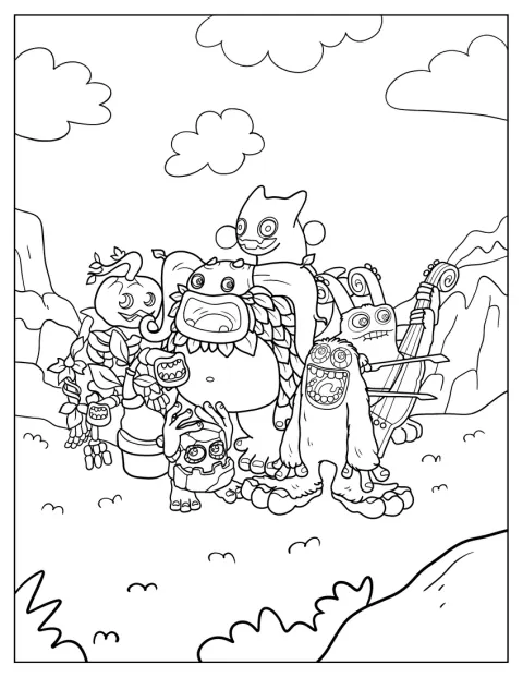 Mammott, Entbrat, Bowgart, Punkleton, Ghazt, Potbelly és Noggin együtt látható.