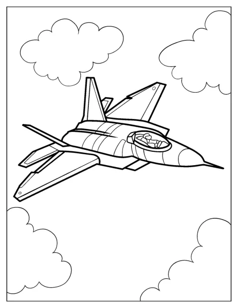 Un jet Lockheed Martin est représenté seul, vu de profil.