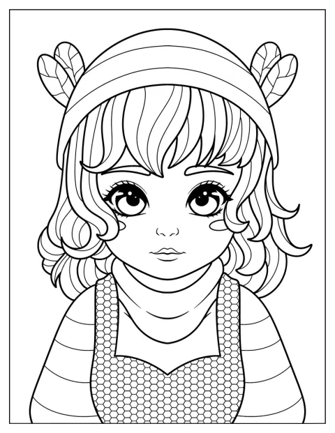 Una bambina indossa un costume da ape.