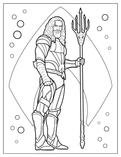 Aquaman, auch bekannt als Arthur Curry, posiert als Held.