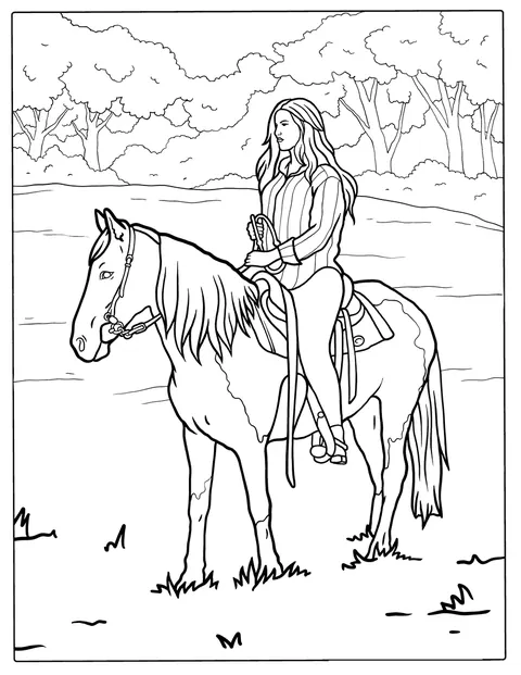 En kvinde rider på en hest.