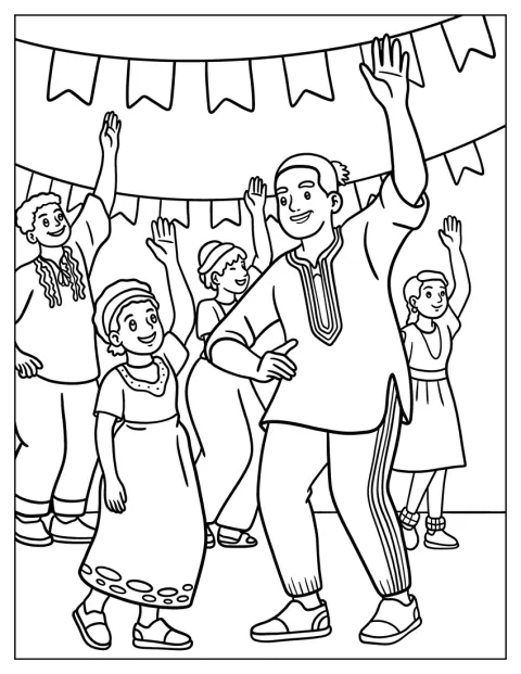 Människor dansar tillsammans och firar Juneteenth.