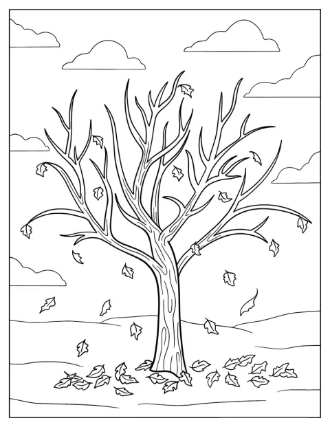 Puun pudonneet lehdet peittävät maan syksyllä.