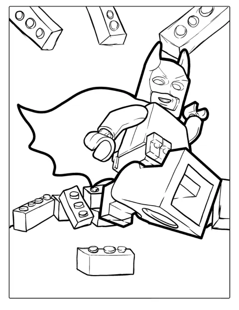 Lego Batman står i en scene fra Lego Batman-filmen.