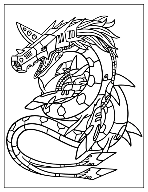 MetalSeadramon aparece con su largo cuerpo serpentino.
