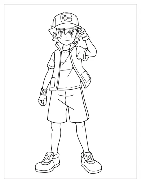 Ash poseeraa kuvassa Pokémon-kouluttajana.