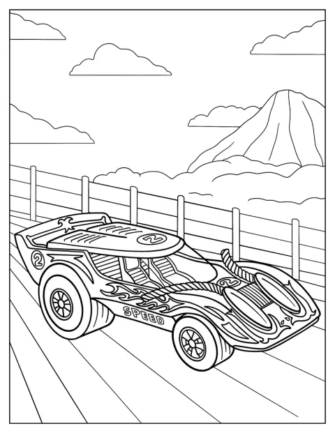 Un coche vintage de Hot Wheels muestra sus formas clásicas.