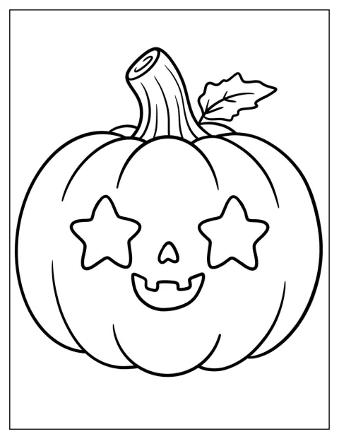 Halloweenská dýně má místo očí vyřezané hvězdy.