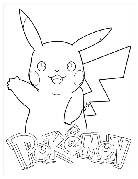 Pikachu står sammen med andre Pokémon.