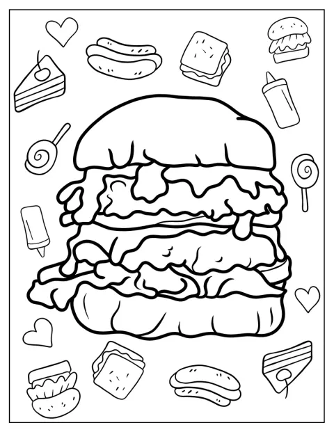 大きなパティにレタスとチーズを重ねたハンバーガーです。